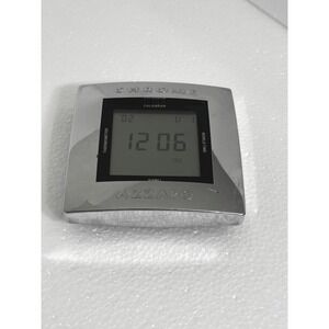 Azzaro Chrome Digital Desk Alarm Clock Vintage Retro Novelty Timepiece Part/Repa